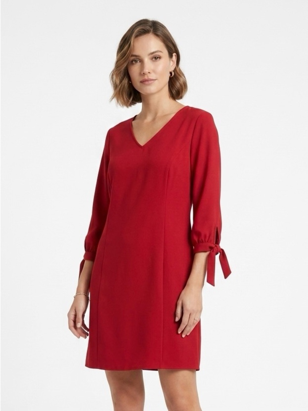 Maurices, Red V-Neck Tie-Sleeve Shift Dress - XL